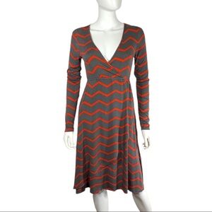 More of Me Maternity Long Sleeve Chevron Dress